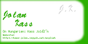 jolan kass business card